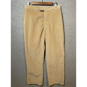 Women's Corduroy Pants Tan Elastic Waist Drawstring Straight Leg Casual Relaxed